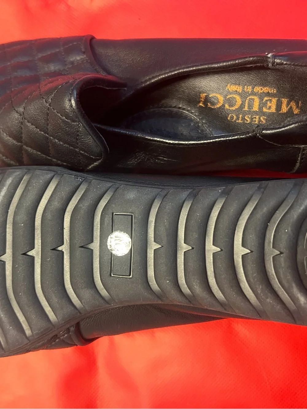 Sesto Meucci Black Quilted Leather Slip-On Loafers